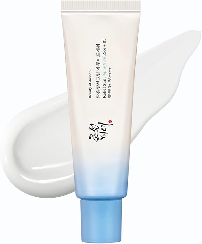 Beauty of Joseon Relief Sun Aqua-Fresh SPF 50+ PA++++ Rice + B5 Lightweight Hydrating Sunscreen for Oily Sensitive Skin Fast Absorbing No White Cast Daily UV Protection, Korean Skincare 50ml