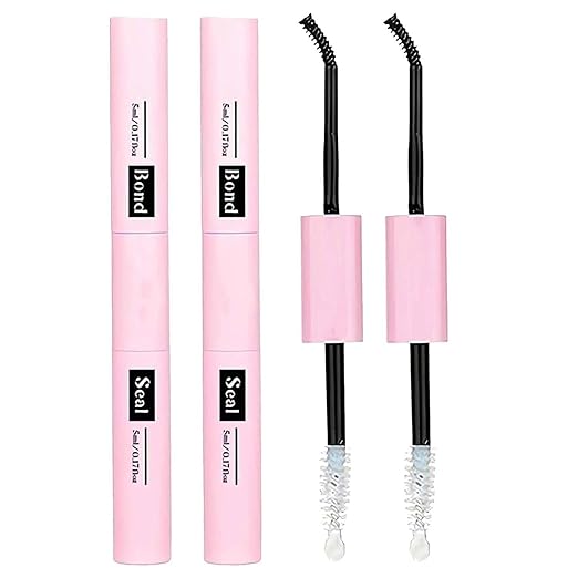 2PCS Lash Bond & Seal, Strong Hold 2-in-1 Latex-Based Eyelash Extension Glue for Individual & Cluster Lashes, Long Lasting Mascara Effect, DIY Lash Adhesive