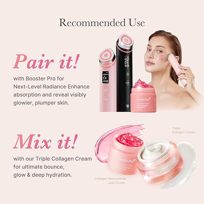 medicube Collagen Jelly Cream- Niacinamide & Freeze-Dried Hydrolyzed Collagen - Boosts skin's barrier hydration and gives 24h Glow & Lifted Look - Korean skincare (1.69 Fl Oz)