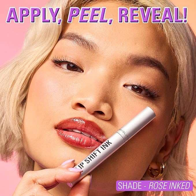 Revolution Lip Shift Ink Peel Off Lip Liner Stain, Long-Lasting, Matte Finish, Vegan & Cruelty-Free, Rose Inked, 1.8ml