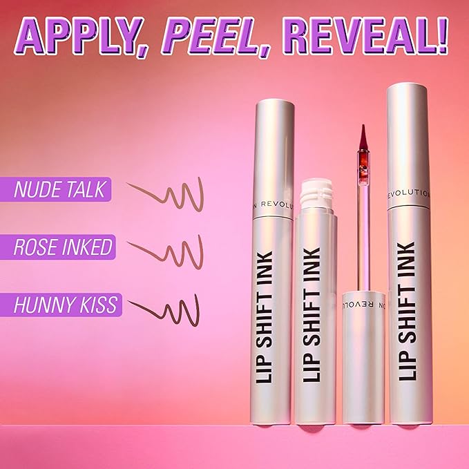 Revolution Lip Shift Ink Peel Off Lip Liner Stain, Long-Lasting, Matte Finish, Vegan & Cruelty-Free, Rose Inked, 1.8ml