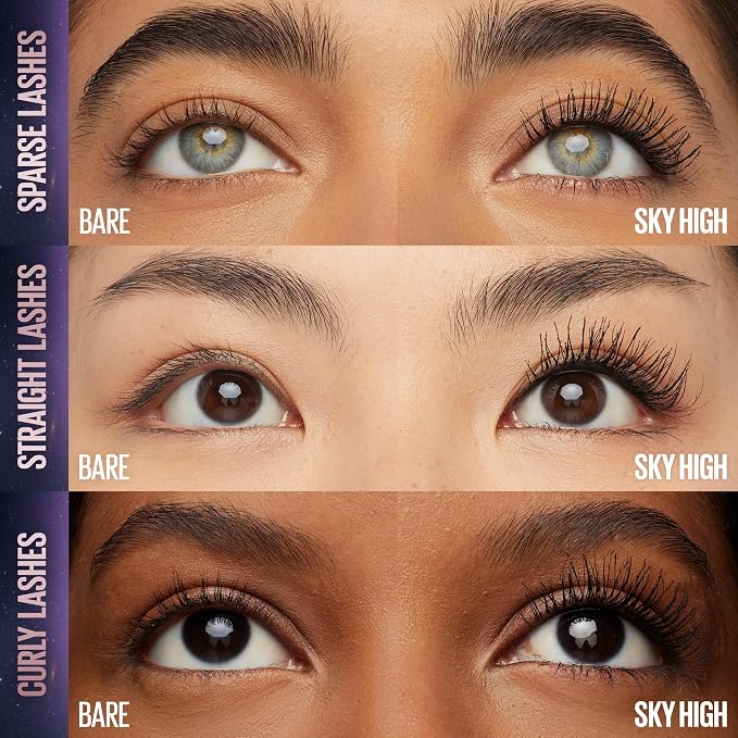 Maybelline Mascara, Lash Sensational Sky High Volumizing & Thickening, Eyelash Lengthening, Flake-Free Formula, Washable Mascara Infused with Bamboo Extract, Full Volume Mascara, Colour: Black
