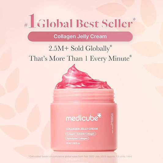 medicube Collagen Jelly Cream- Niacinamide & Freeze-Dried Hydrolyzed Collagen - Boosts skin's barrier hydration and gives 24h Glow & Lifted Look - Korean skincare (1.69 Fl Oz)